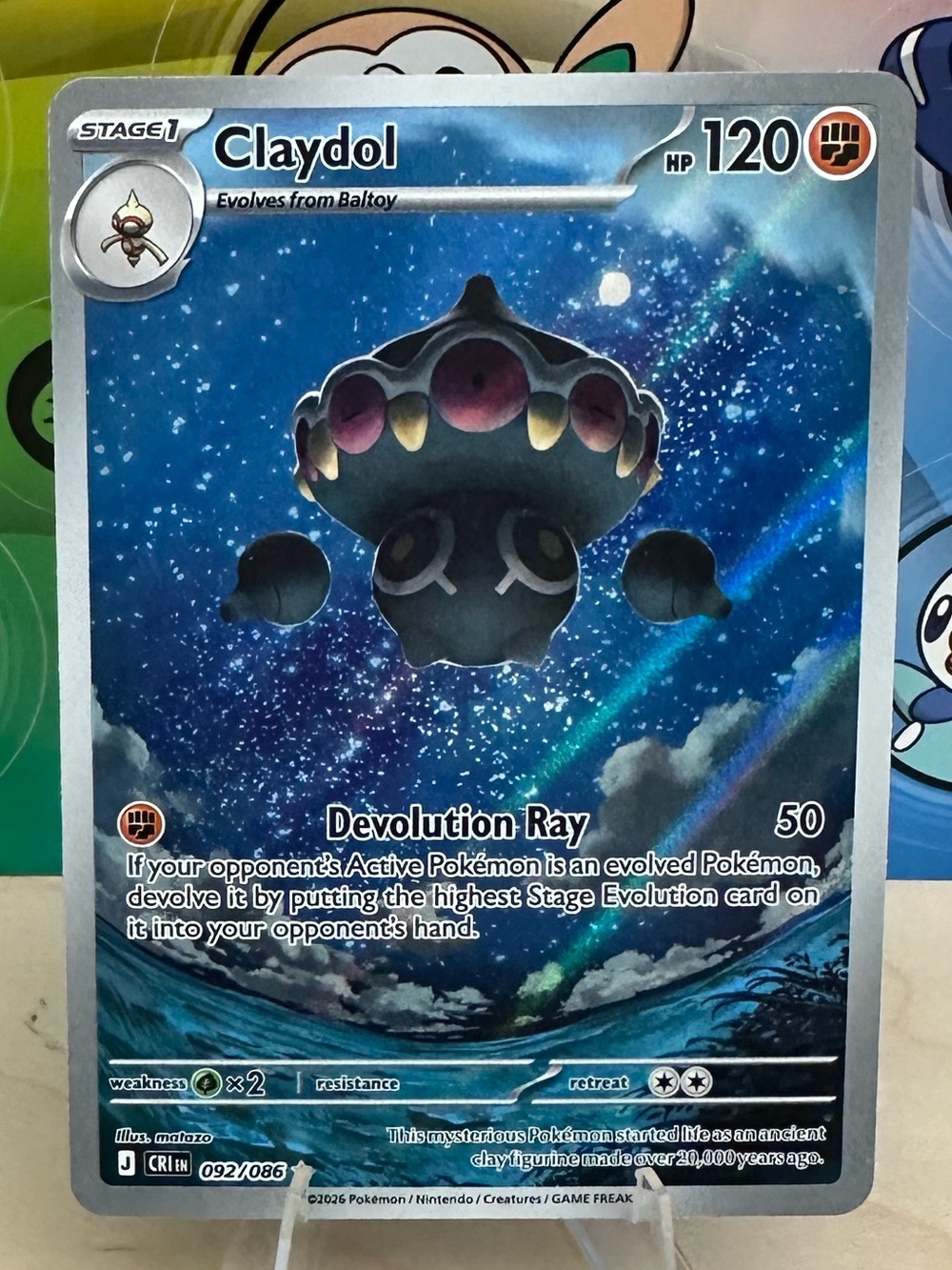Pokémon TCG Claydol - 092/086 - ME04: Chaos Rising (CRI) Mint/NM